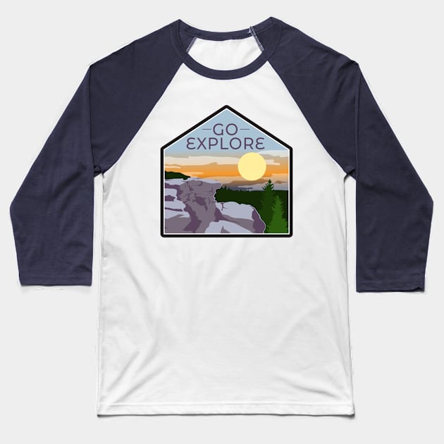 WV Dolly Sods Souvenir Baseball T-Shirt by Get Hopped Apparel